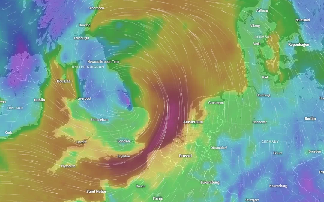 Storm Ciarán lag voor de haven